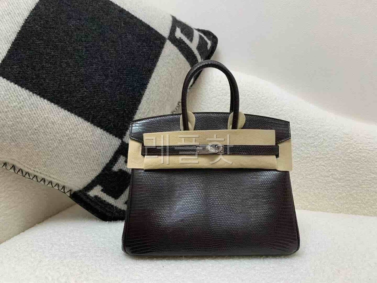 Hermès Birkin25 Lizard Ebene Brown x Palladium Hardware