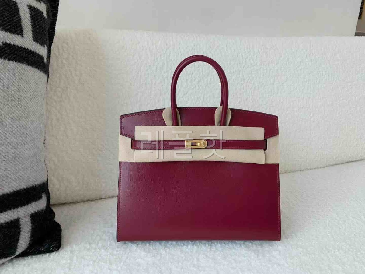 Hermès Birkin 25 Sellier Box Bordeaux x Gold Hardware