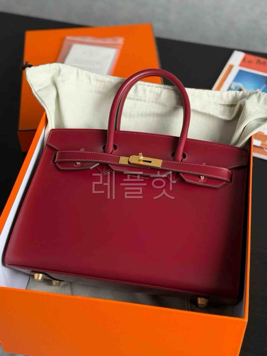 Hermès Birkin 30 Box Rouge H x Gold Hardware