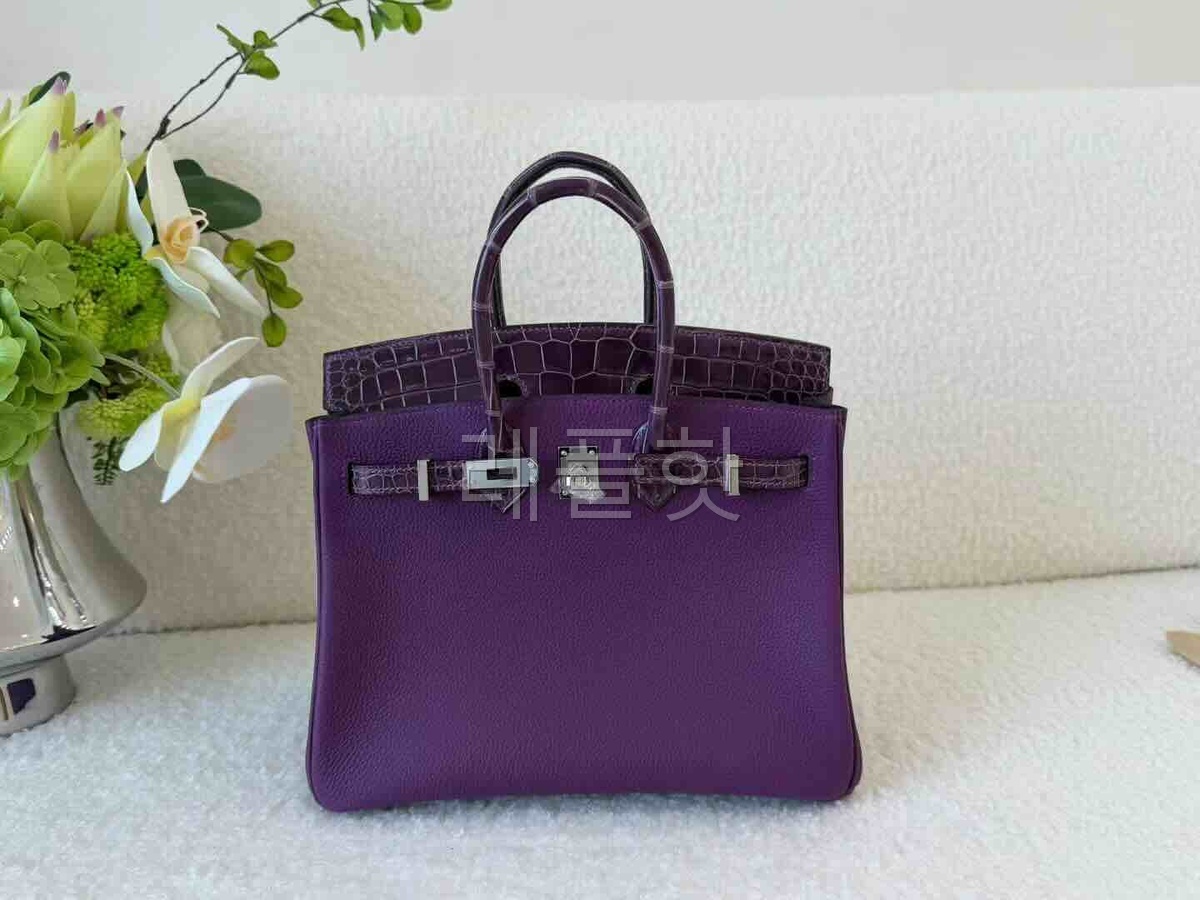 Hermès Birkin 25 Touch Togo Crystal Purple x Alligator x Palladium Hardware
