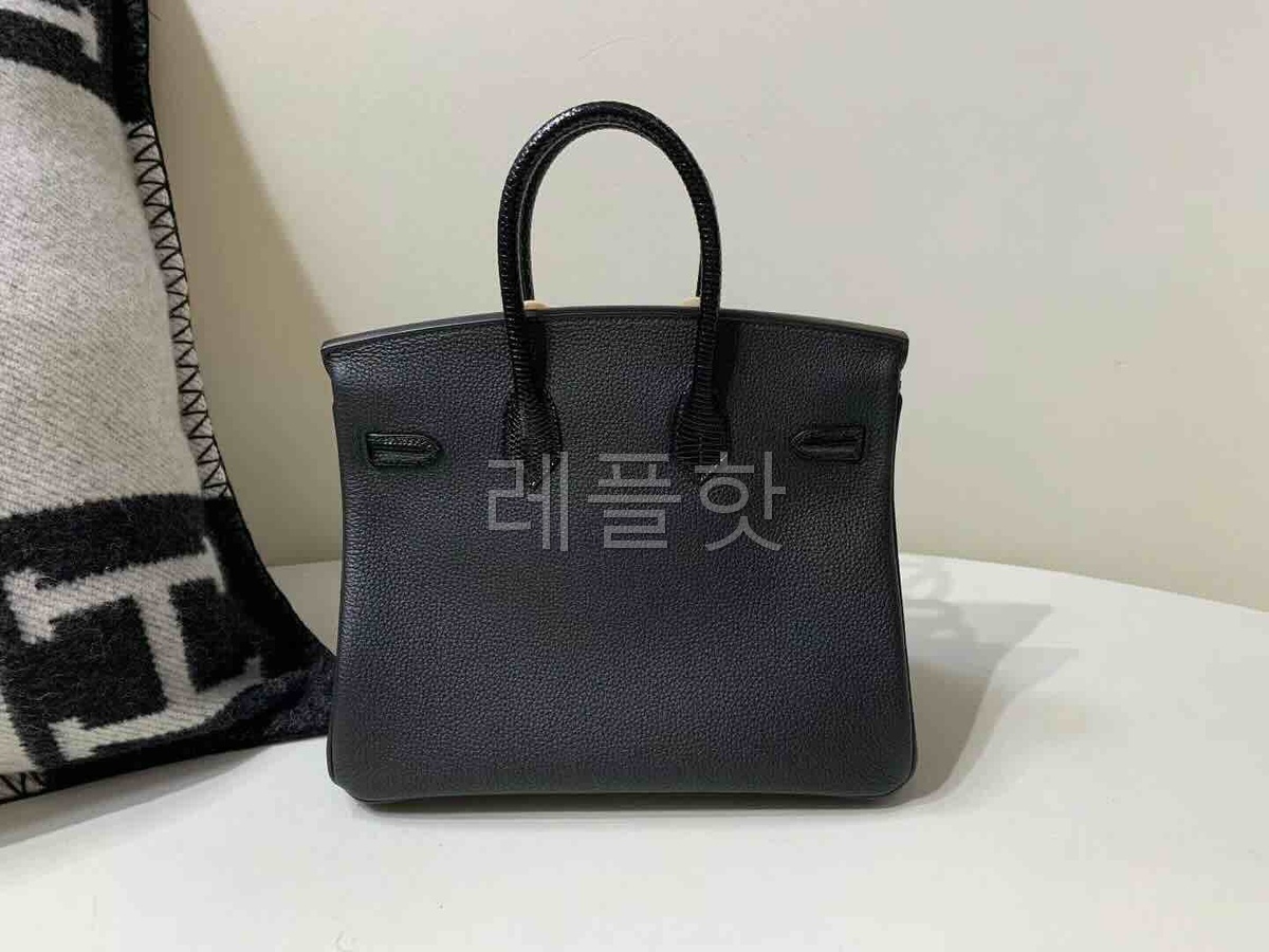 Hermès Birkin 25 Touch Noir Togo & Lizard x Palladium Hardware