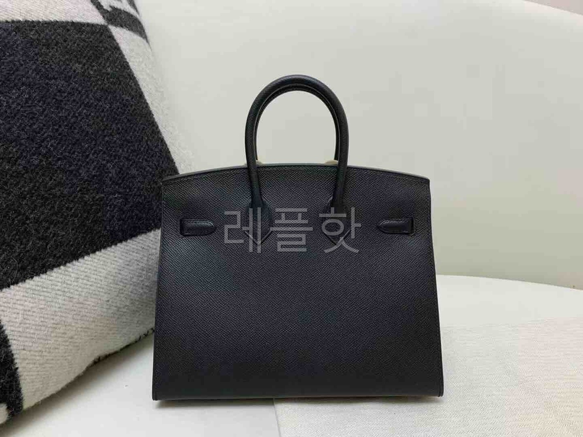 Hermès Birkin 25 Sellier Epsom Noir x Palladium Hardware