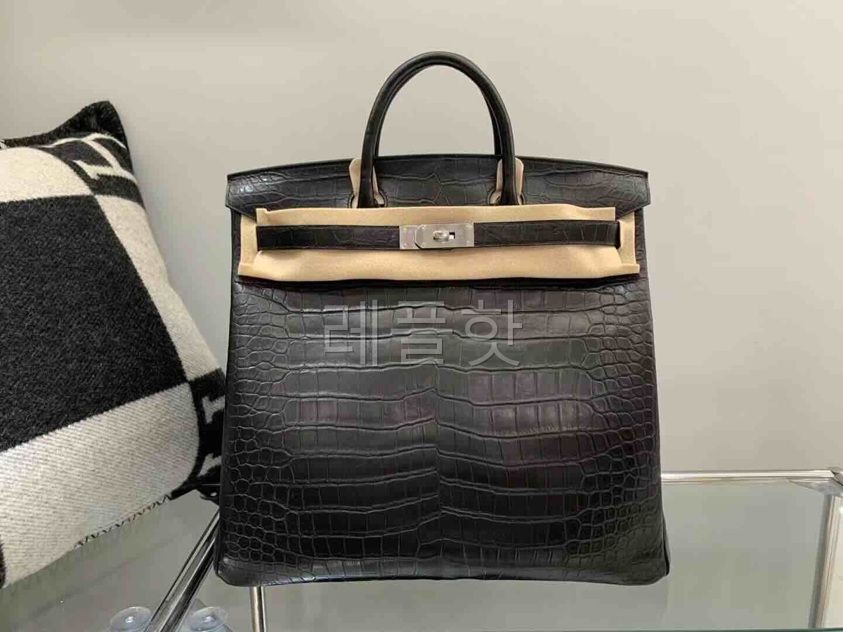 Hermès Birkin 40 HAC Matte Porosus Crocodile Noir x Palladium Hardware