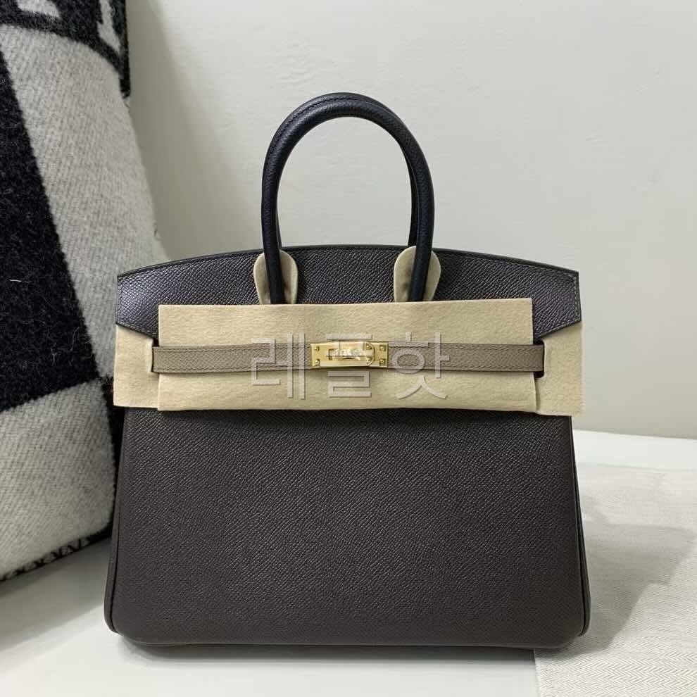 Hermès Birkin 25 Epsom Ebene & Etoupe x Gold Hardware