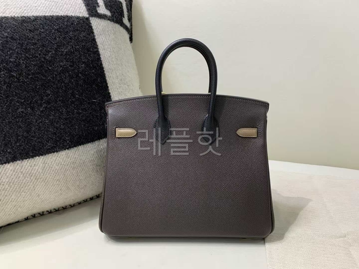 Hermès Birkin 25 Epsom Ebene & Etoupe x Gold Hardware