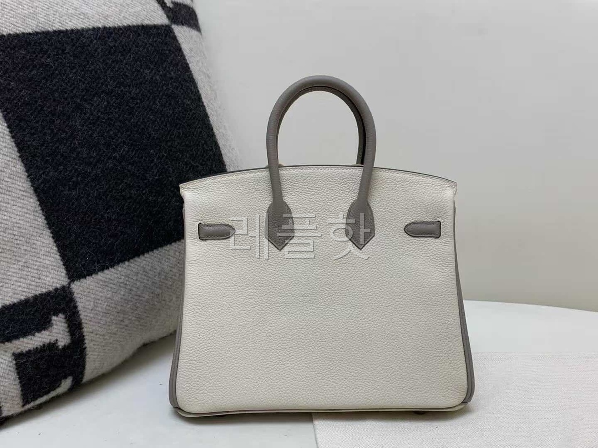 Hermès Birkin 25 Togo Craie and Gris Tourterelle x Palladium Hardware