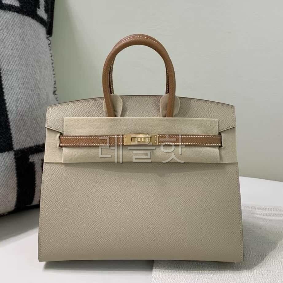 Hermès Birkin 25 Outside Stitch Matte Epsom Trench Grey with Gold Brown x Gold Hardware