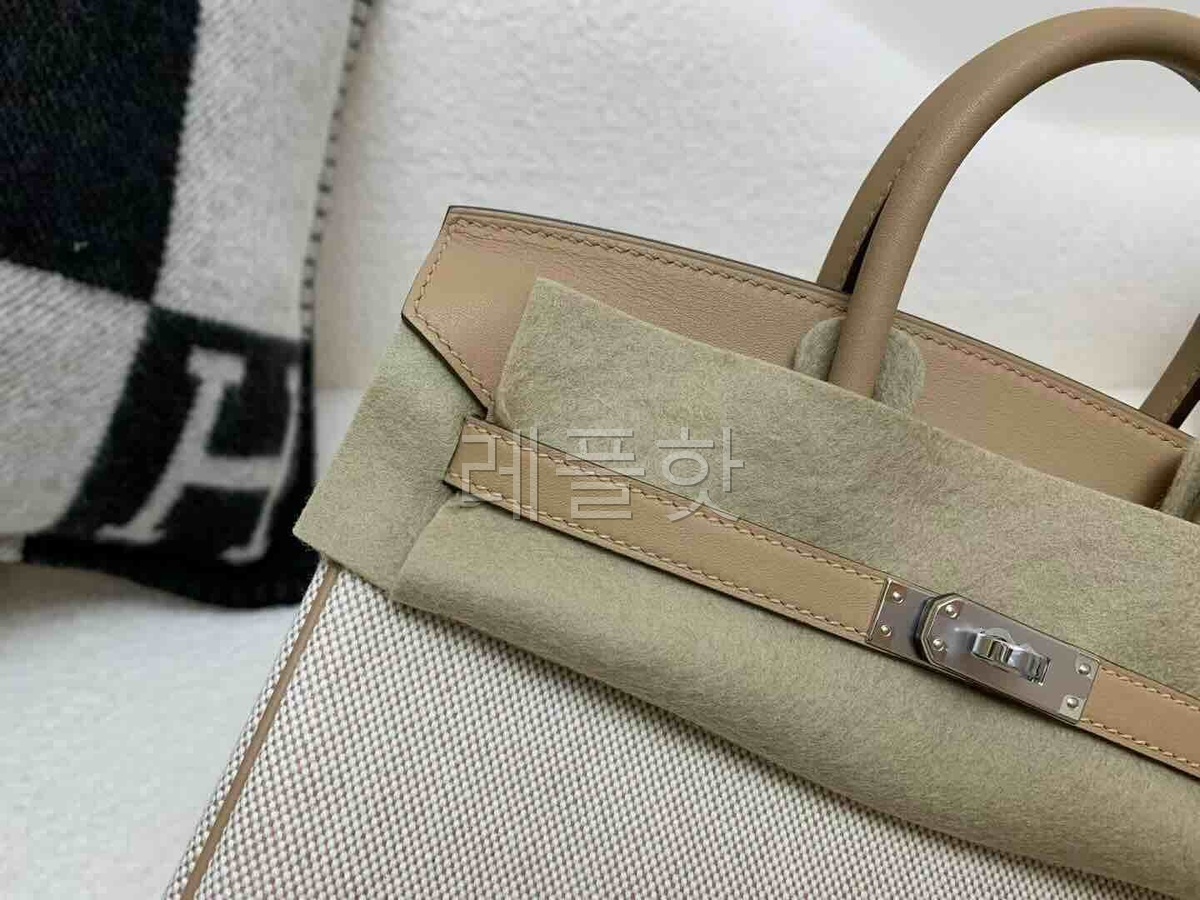 HERMÈS Birkin 25 Toile H canvas Swift Palladium hardware