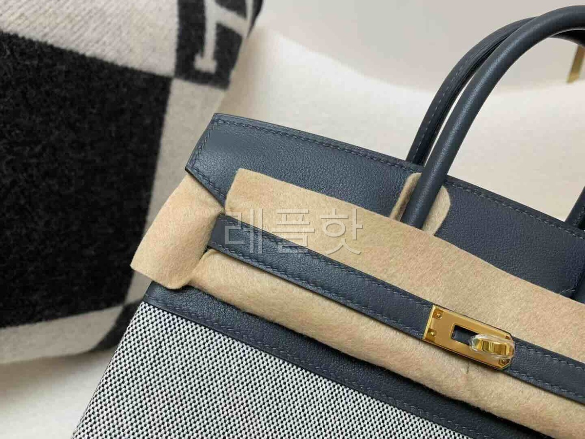 HERMÈS Birkin 25 Toile H canvas Swift Palladium hardware