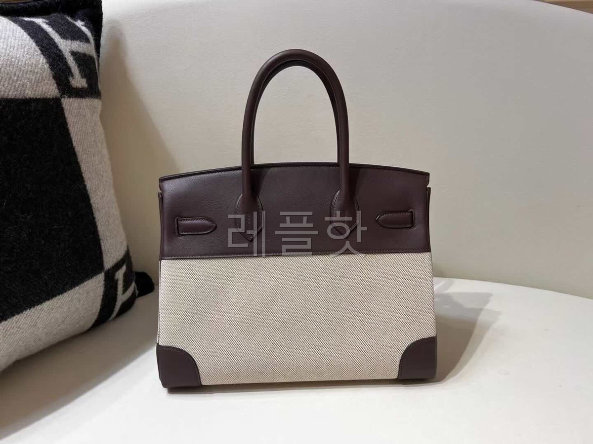 HERMÈS Birkin 30 Toile H canvas Swift Palladium hardware