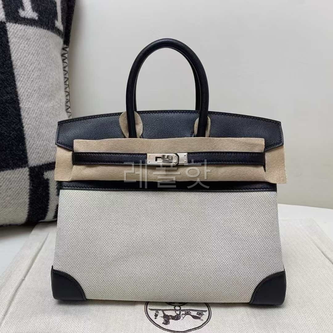 HERMÈS Birkin 30 Toile H canvas Swift Palladium hardware