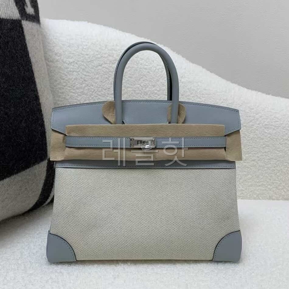 HERMÈS Birkin 25 Toile H canvas Swift Palladium hardware