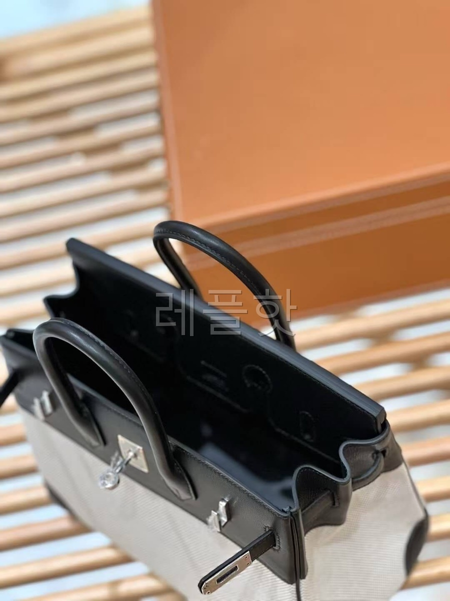 HERMÈS Birkin 25 Toile H canvas Swift Palladium hardware