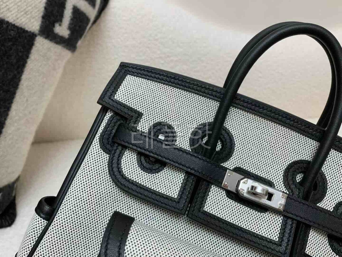 Hermès Birkin25 Cargo Ecru and Noir x Palladium Hardware