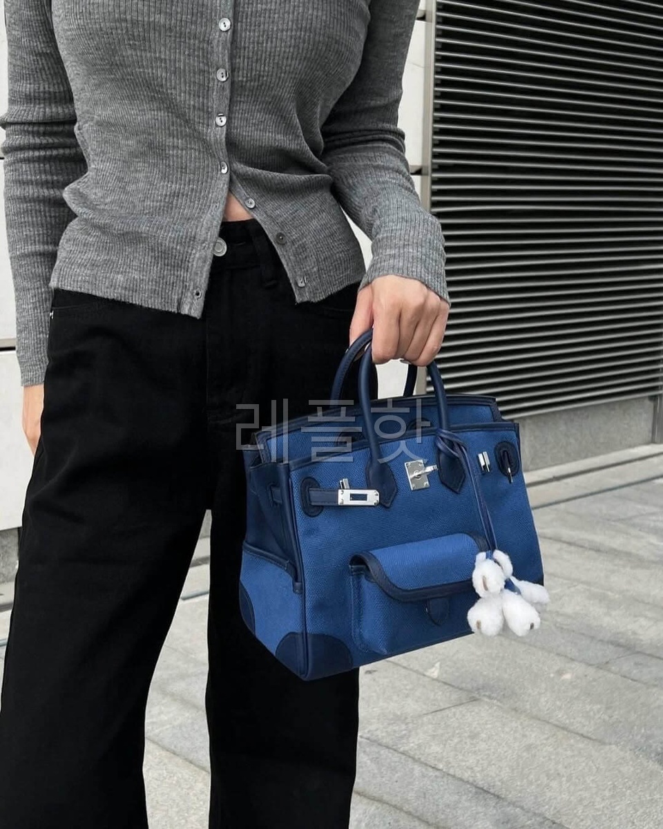 Hermès Cargo Birkin25 Blue Egee Toile Goeland / Navy Swift&Palladium Hardware