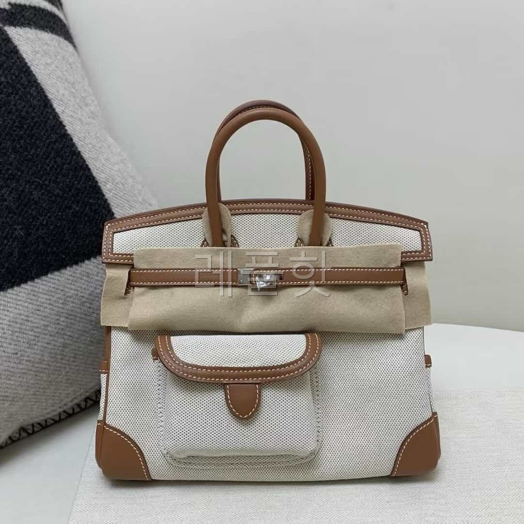 Hermès Birkin 25 Cargo Canvas with Swift Gold Brown – Palladium Hardware
