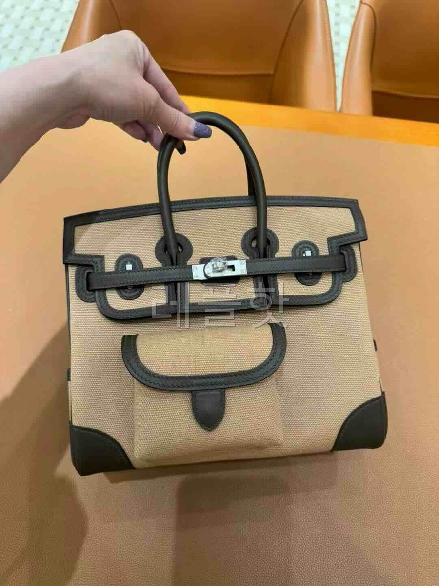 Hermès Birkin 25 Cargo Canvas & Swift Gris Mousse x Palladium Hardware