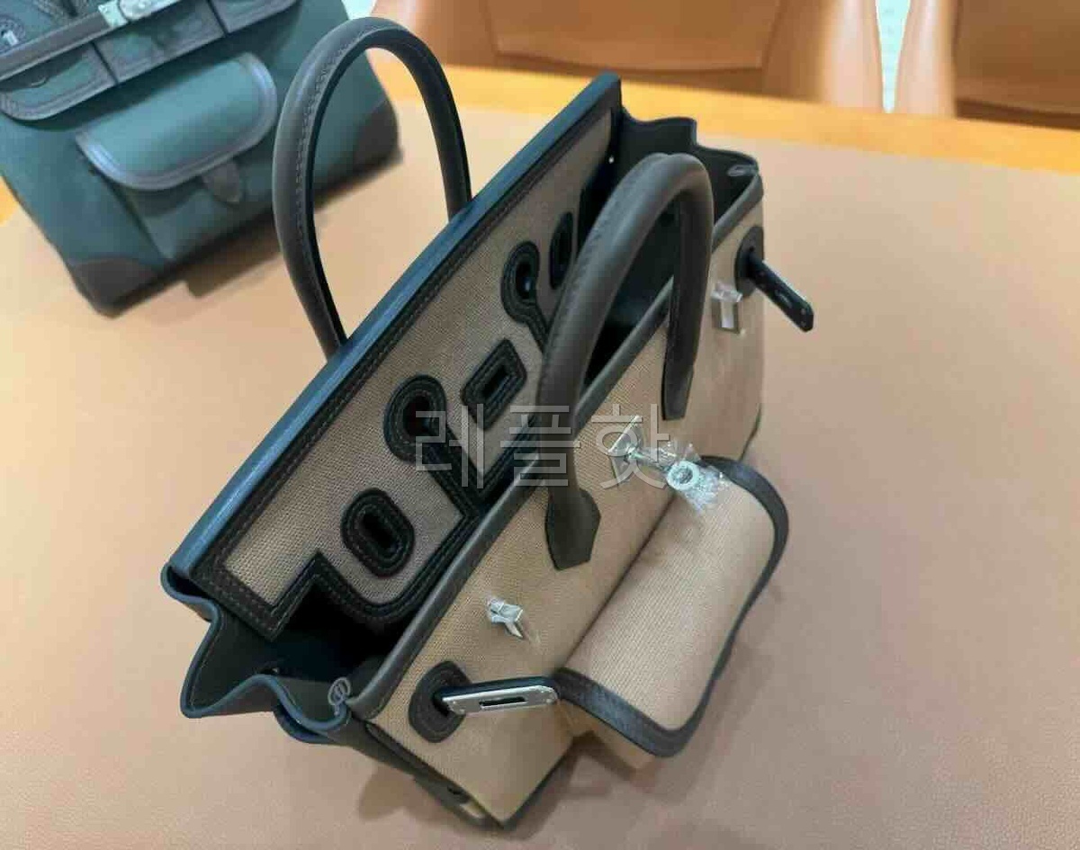 Hermès Birkin 25 Cargo Canvas & Swift Gris Mousse x Palladium Hardware