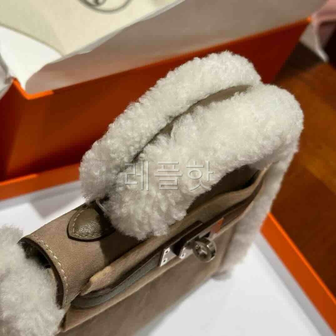 Hermès Mini Kelly II Teddy Suede & Shearling