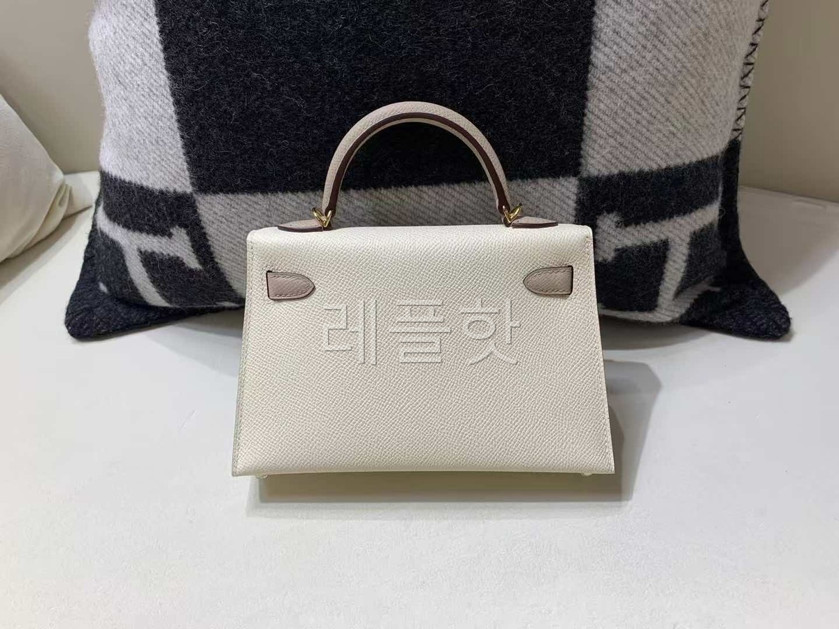 Hermès Mini Kelly II Nata / Gris Tourterelle Epsom x Gold Hardware
