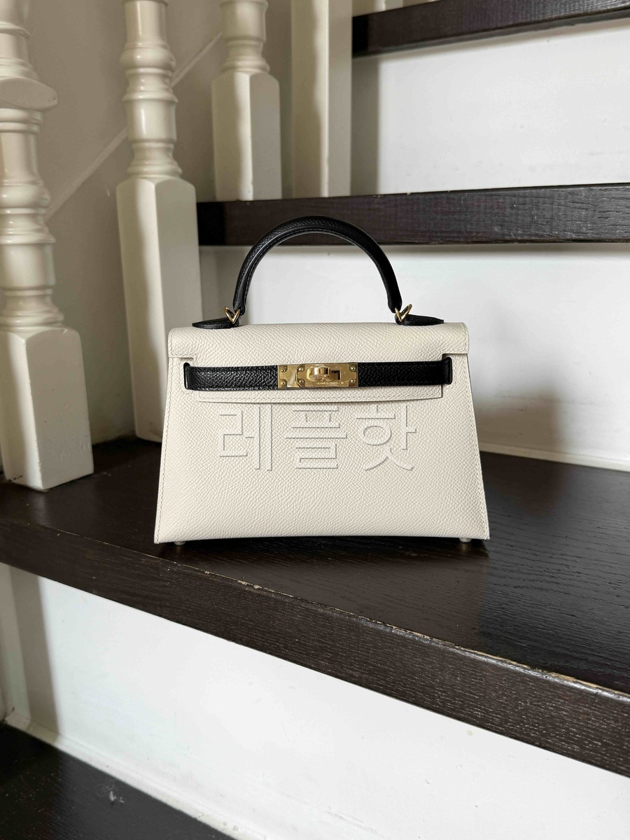 Hermès Mini Kelly II Epsom Graphite & Gris Craie x Palladium Hardware