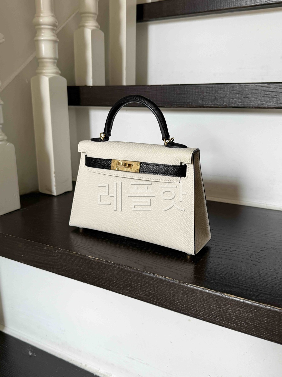 Hermès Mini Kelly II Epsom Graphite & Gris Craie x Palladium Hardware