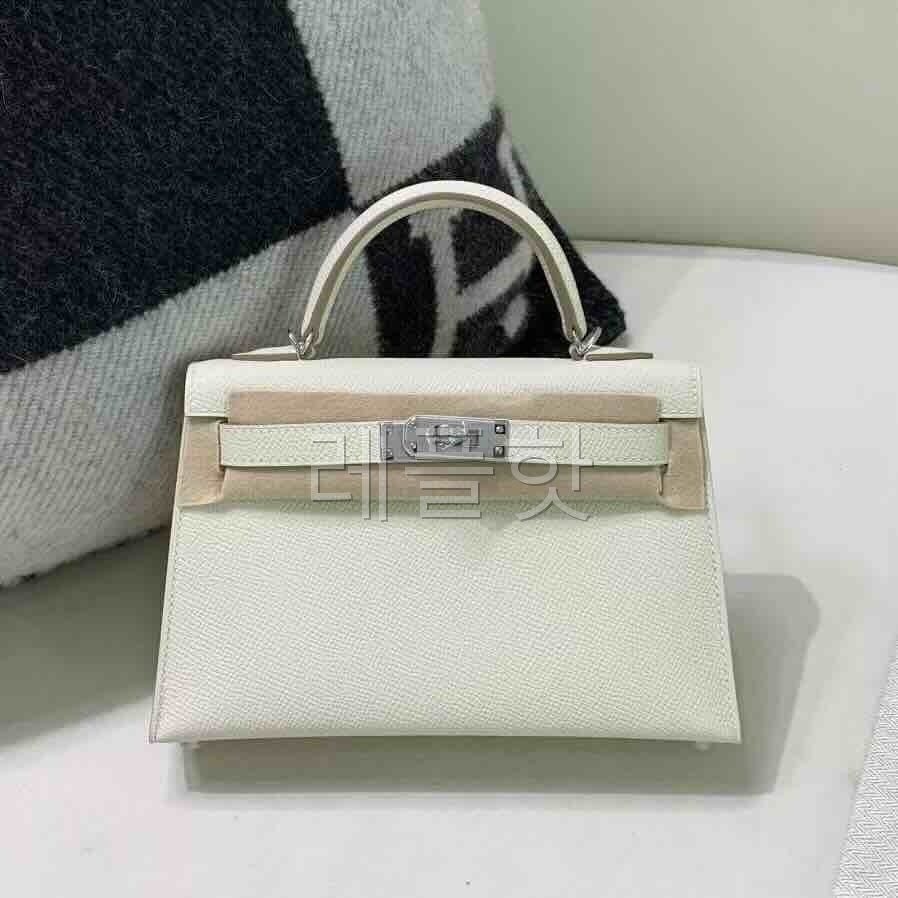 Hermès Mini Kelly II Epsom Craie x Palladium Hardware