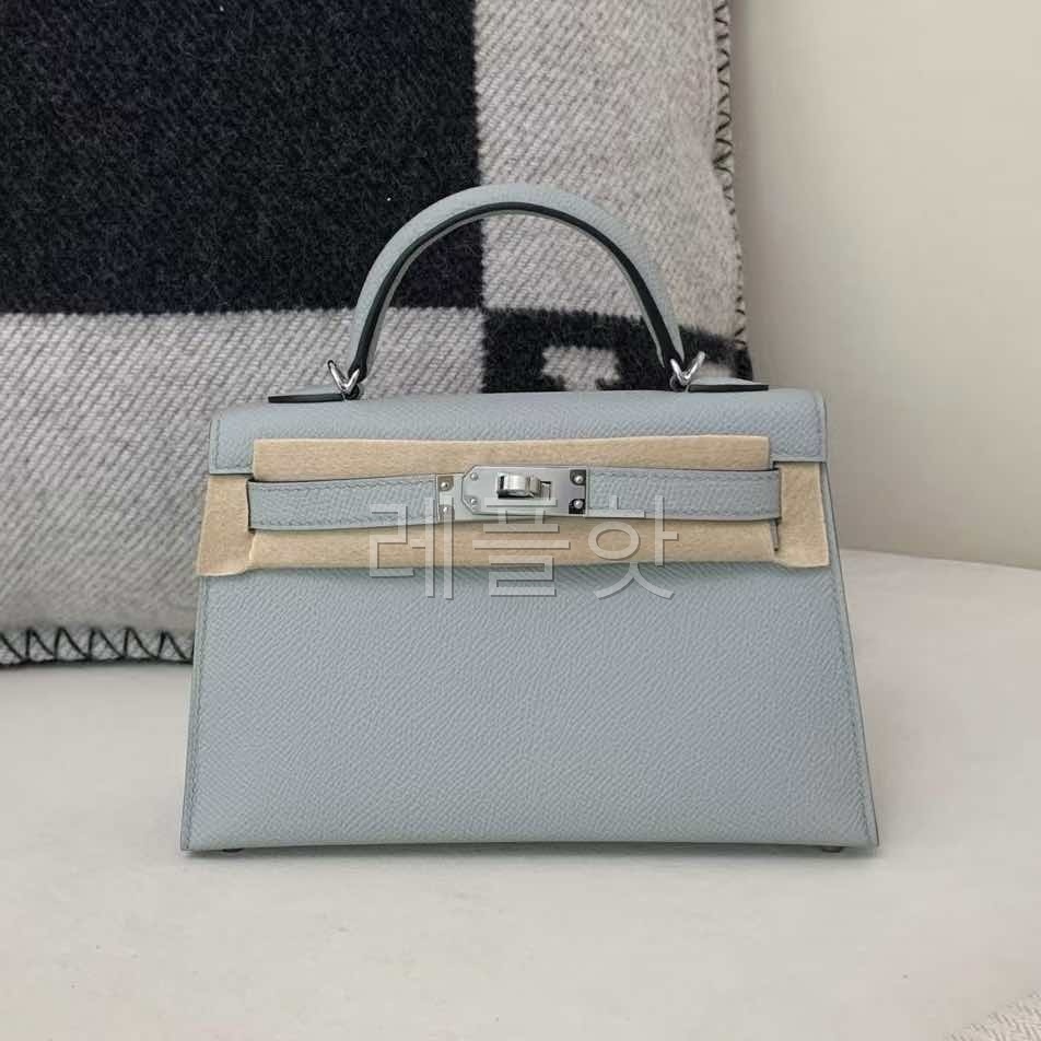 Hermès Mini Kelly II  Epsom Gris Perle - Palladium Hardware