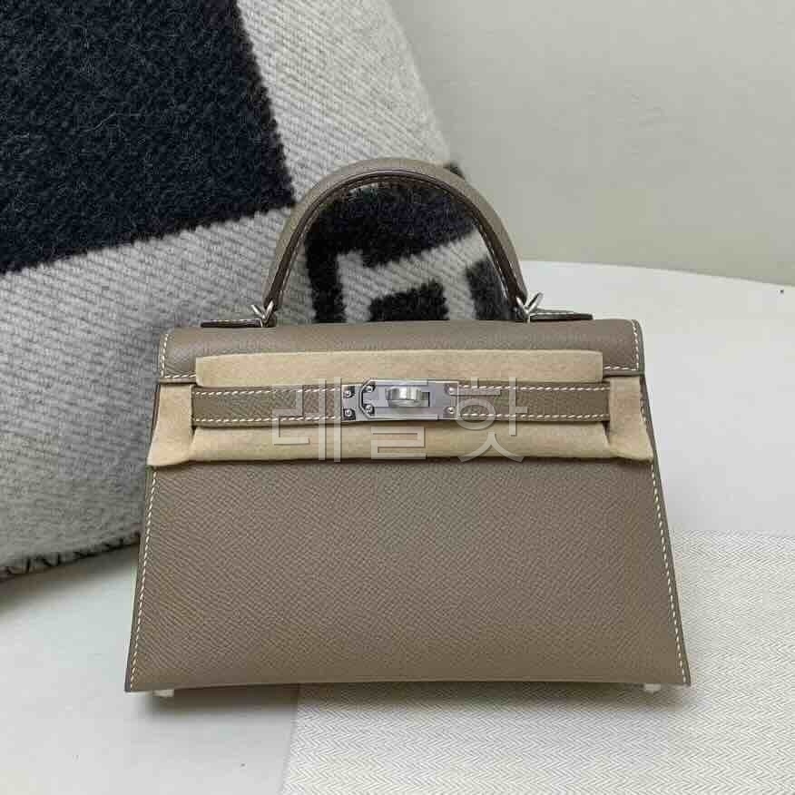 Hermès Mini Kelly II Epsom Etoupe x Palladium Hardware