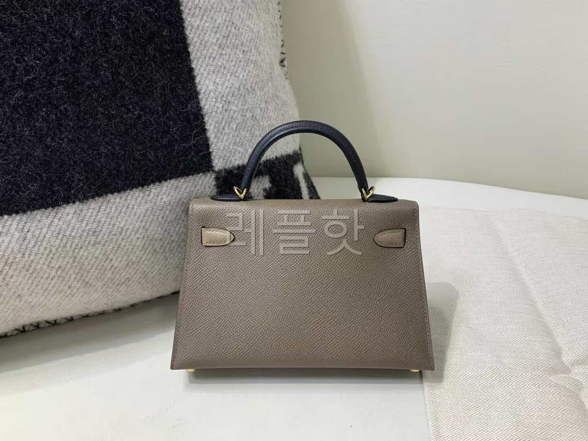 Hermès Mini Kelly II Epsom Etoupe x Gold Hardware