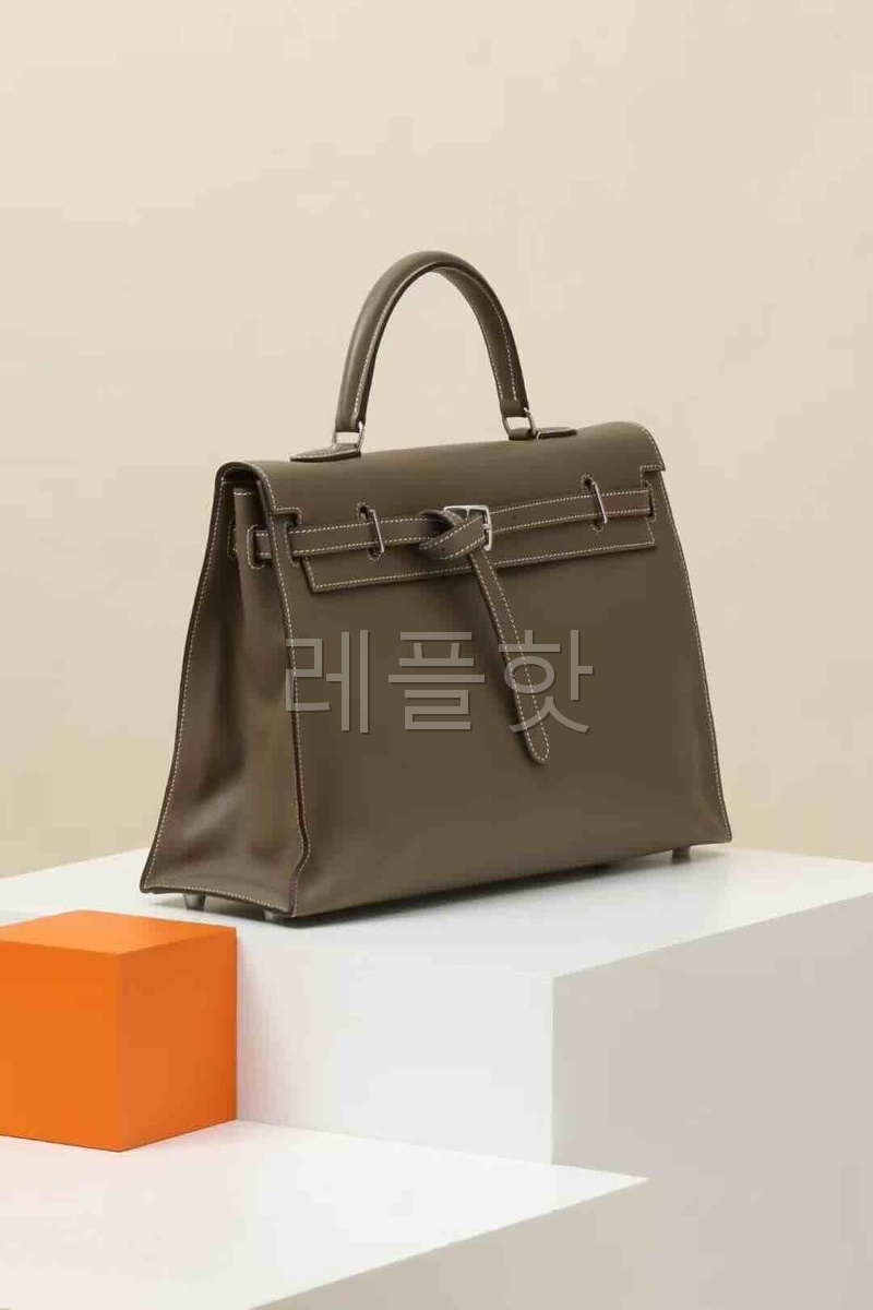 Hermès Kelly35 Swift Etoupe x Palladium Hardware