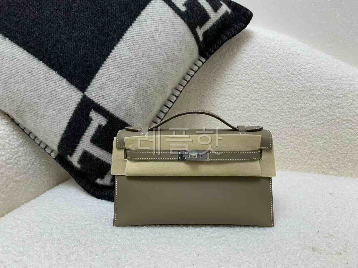 Hermès Pochette Swift Etoupe x Palladium Hardware