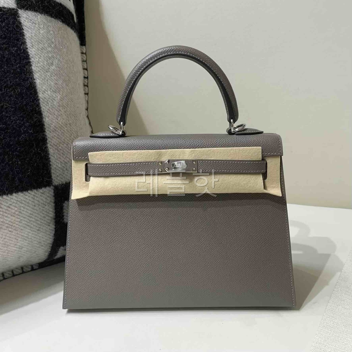 Hermès Kelly 25cm  Epsom 8F Etain x Palladium Hardware