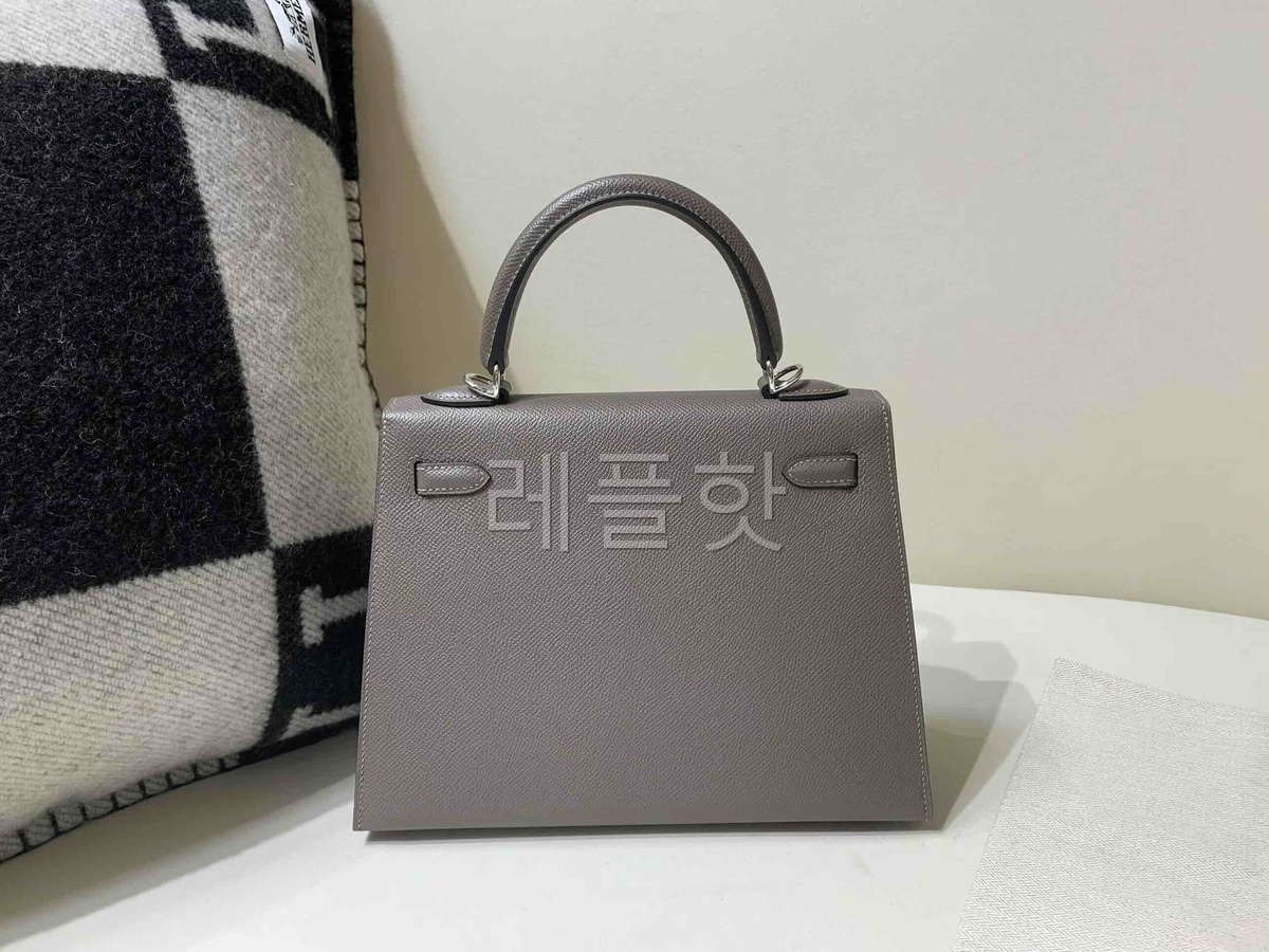 Hermès Kelly 25cm  Epsom 8F Etain x Palladium Hardware
