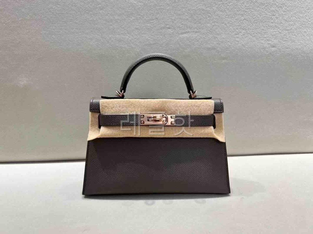 Hermès Mini Kelly II Epsom Etain x Rose Gold Hardware