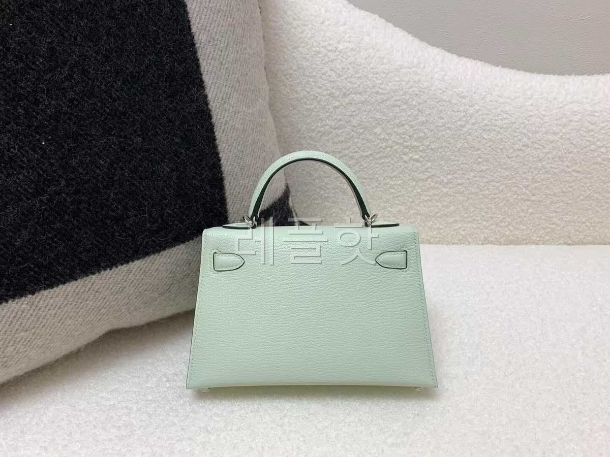 Hermès Mini Kelly II Vert d’Eau Evercolor x Palladium hardware