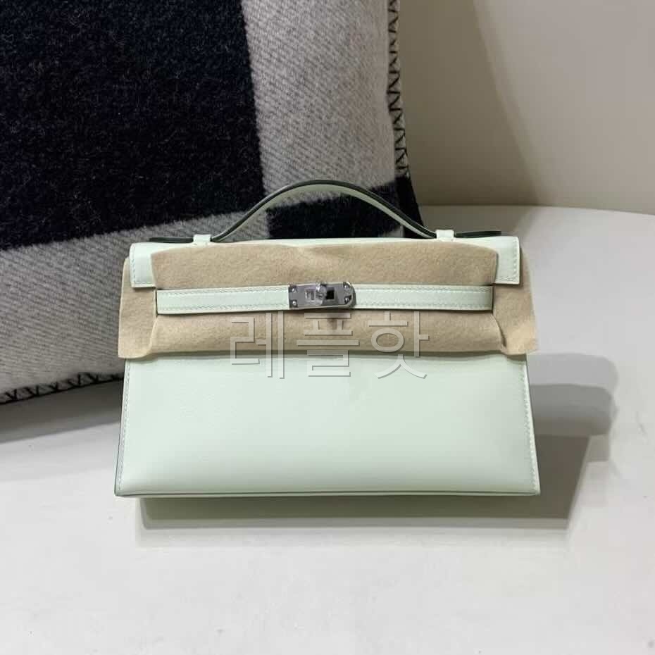 Hermès Mini Kelly I Swift Bubble Green x Palladium Hardware