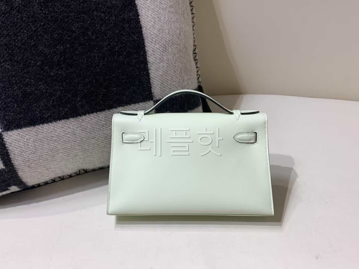 Hermès Mini Kelly I Swift Bubble Green x Palladium Hardware