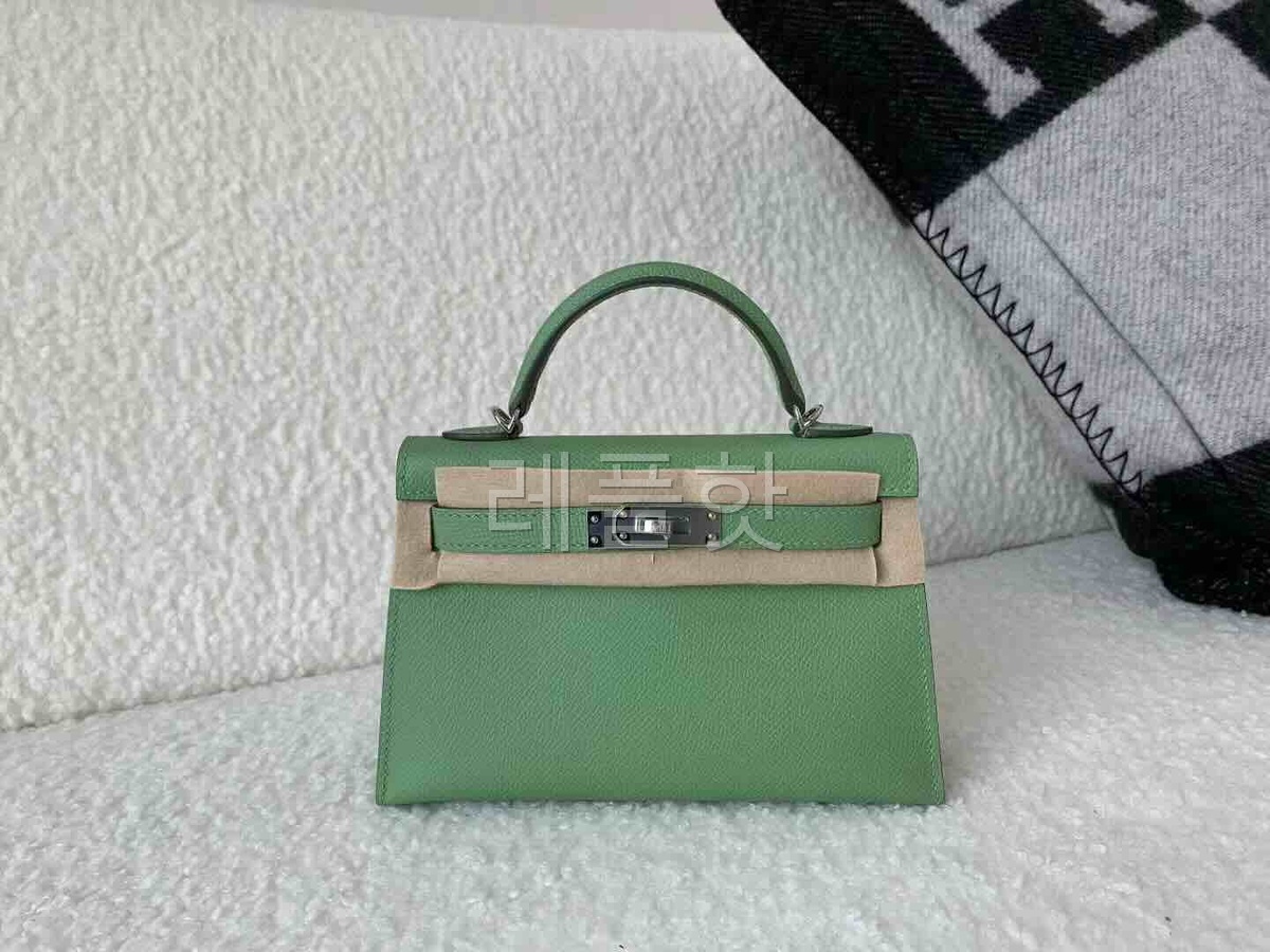 Hermès Mini Kelly II Epsom Avocado Green x Palladium Hardware