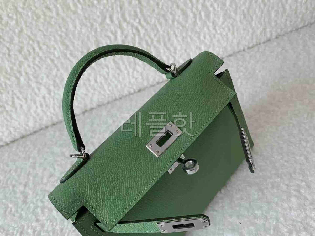 Hermès Mini Kelly II Epsom Avocado Green x Palladium Hardware