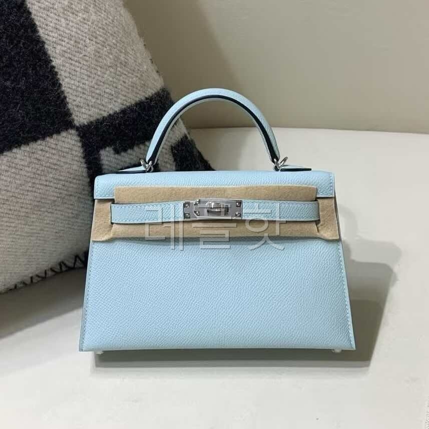Hermès Mini Kelly II Epsom Blue Brume x  Palladium Hardware