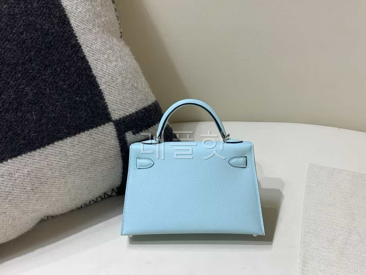 Hermès Mini Kelly II Epsom Blue Brume x  Palladium Hardware