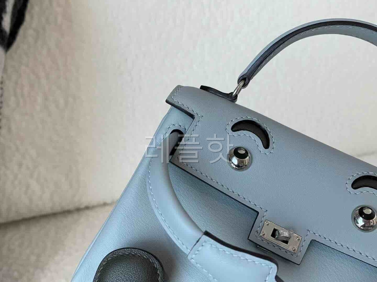 Hermès Kelly Doll Swift Bleu Glacier x Palladium Hardware
