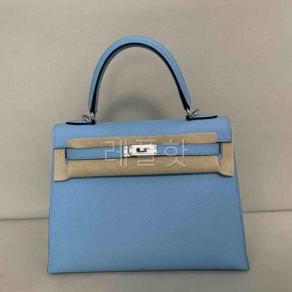 Hermès Kelly25 Epsom Sellier Celeste x Palladium Hardware