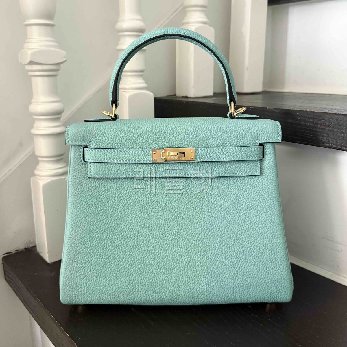 Hermès Kelly25 Togo Blue Atoll x Gold Hardware