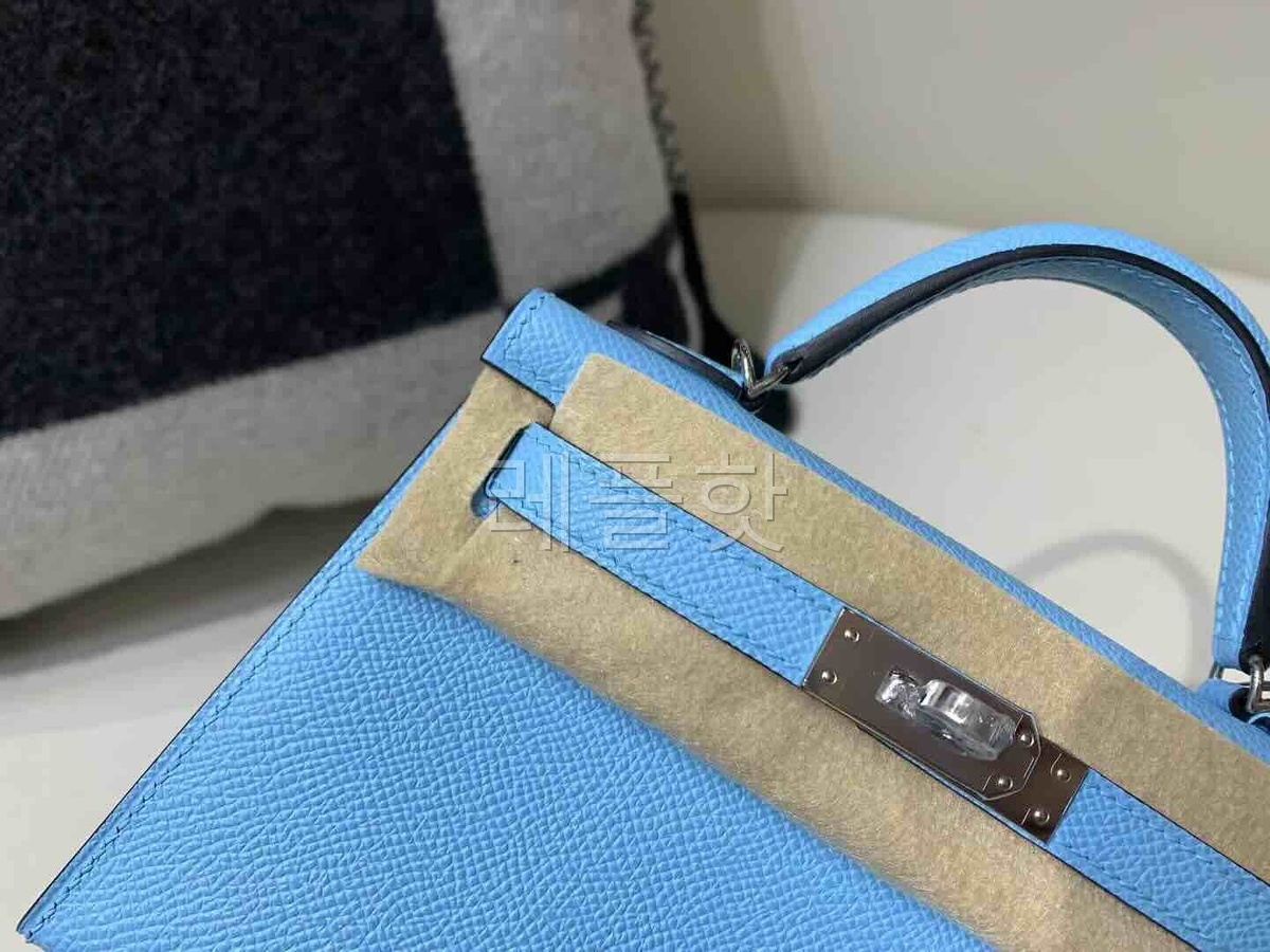 Hermès Mini Kelly II Epsom Candy Blue x Palladium Hardware