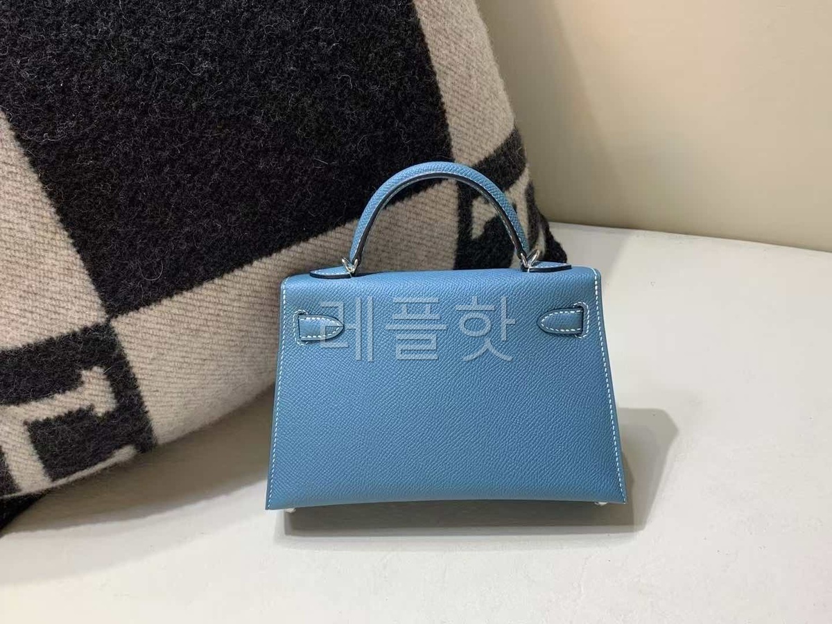 Hermès Mini Bleu Jean Epsom x Palladium Hardware