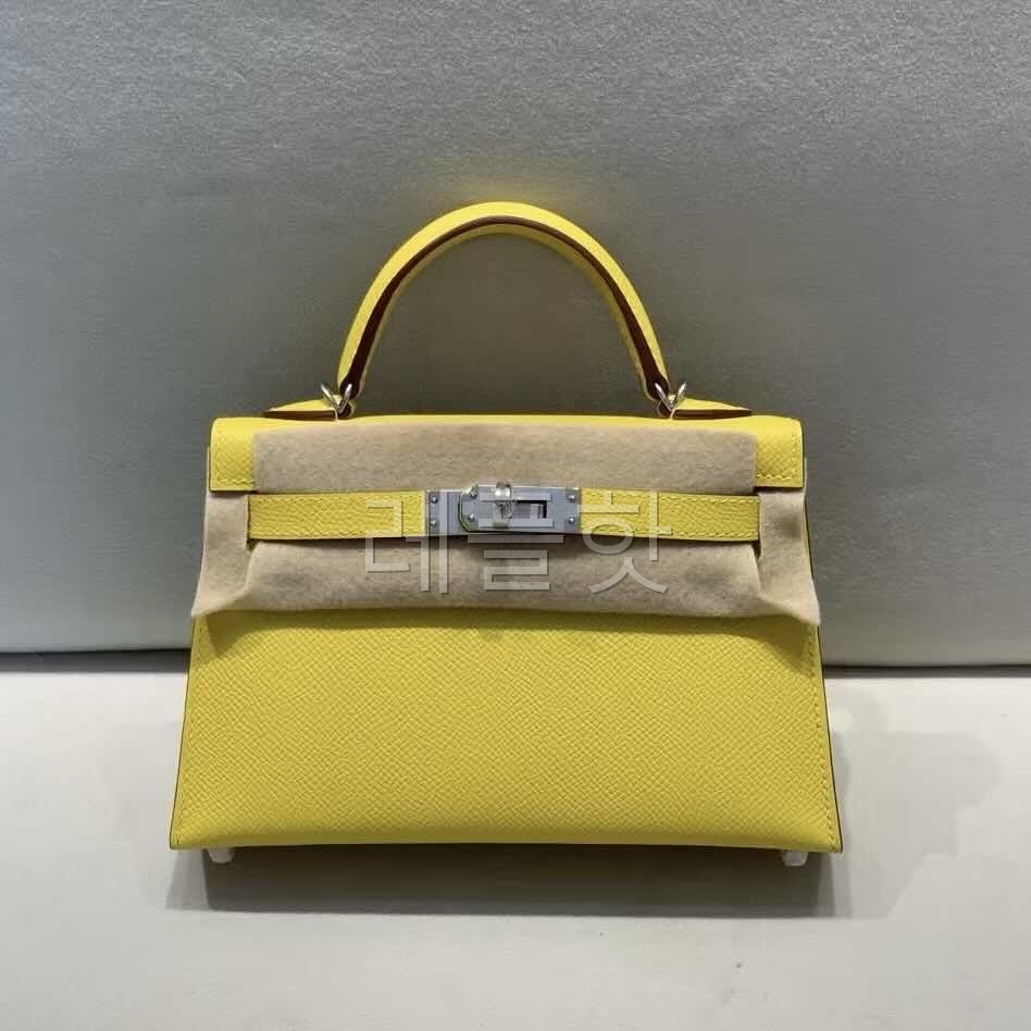 Hermès Mini Kelly II Epsom  Naples Yellow x Palladium Hardware