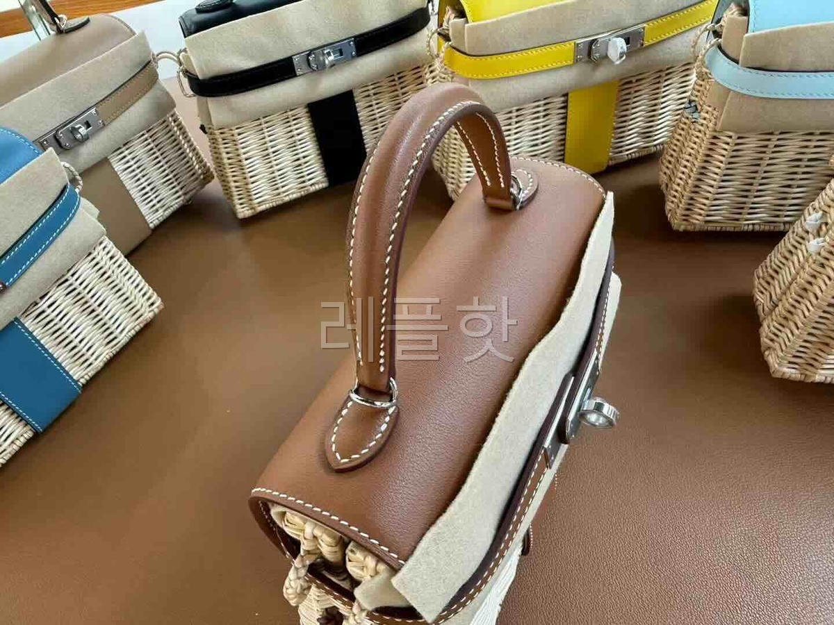 Hermès Mini Kelly Picnic Wicker Gold x Palladium Hardware