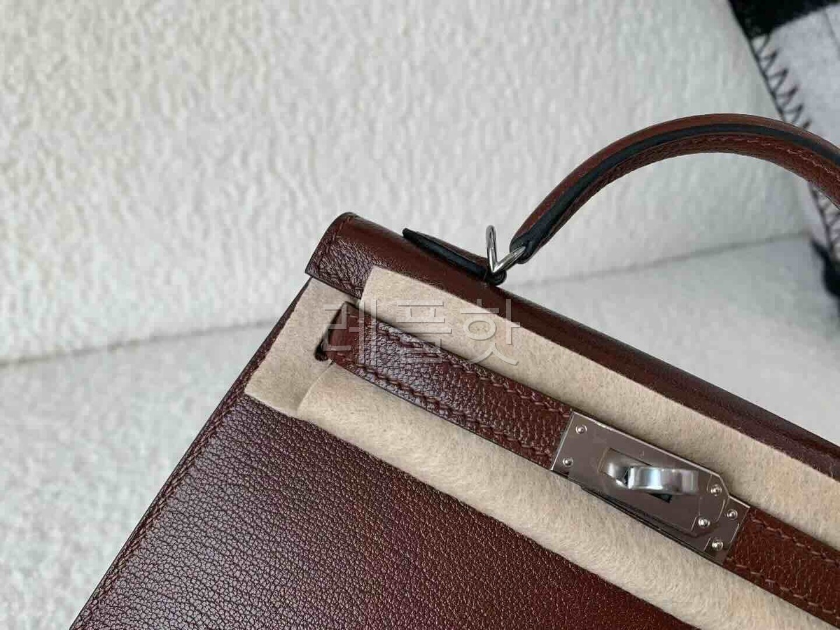 Hermès Mini Kelly II Chevre Havane x Palladium Hardware